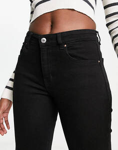 Черные расклешенные джинсы Mango с разрезом по низу