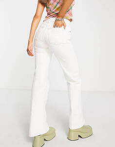 Белые свободные расклешенные джинсы Topshop