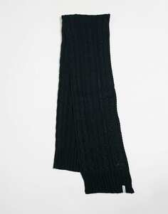 Черный вязаный шарф с логотипом Farah