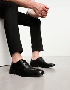 Черные кожаные туфли дерби на шнуровке French Connection