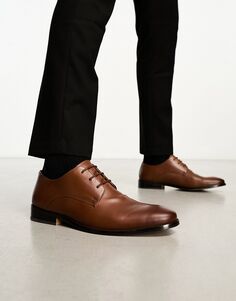 Светло-коричневые кожаные туфли дерби на шнуровке French Connection