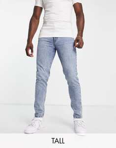 Винтажные светло-голубые укороченные зауженные джинсы DTT Tall Don't Think Twice