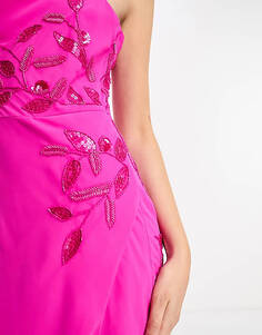 Ярко-розовое платье макси с воротником-хомутом Hope &amp; Ivy