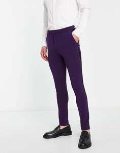 Фиолетовые супероблегающие брюки-смокинг ASOS DESIGN
