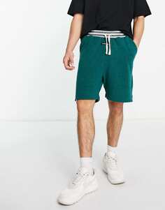 Комбинированные шорты из джерси The Couture Club из зеленого флиса тедди