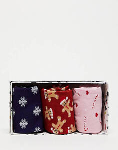 Набор из 3 рождественских носков ASOS DESIGN в подарочной упаковке