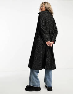 Черное шерстяное пальто Weekday Alyssa