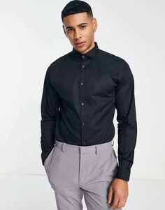 Черная рубашка узкого кроя Jack &amp; Jones Premium