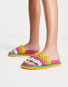 Разноцветные плетеные сандалии на союзке ASOS DESIGN Fiction