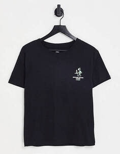 Черная футболка с графическим принтом на спине Element Offline
