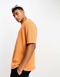 Оранжевая трикотажная хлопковая футболка средней плотности ASOS DESIGN