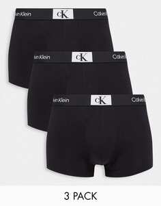 Черные хлопковые плавки из трех штук Calvin Klein CK 96