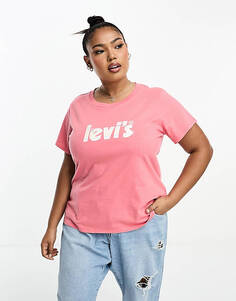 Розовая идеальная футболка с логотипом Levi&apos;s Plus Levis
