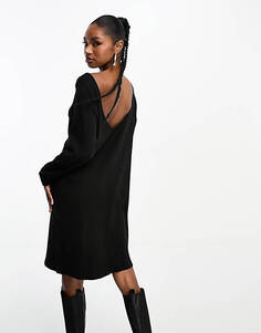 Черное облегающее платье в рубчик Puma Classics