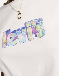 Белая идеальная футболка с мраморным логотипом Levi&apos;s Levis