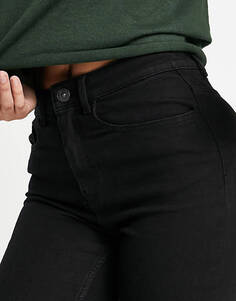 Черные джинсы скинни с завышенной талией Pieces Flex