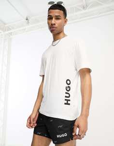 Белая пляжная футболка в стиле casual Hugo
