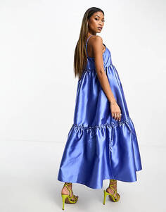 Синее структурированное выпускное платье миди YAS Y.A.S