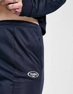 Темно-синие спортивные брюки прямого кроя в стиле 90-х Tammy Girl Plus