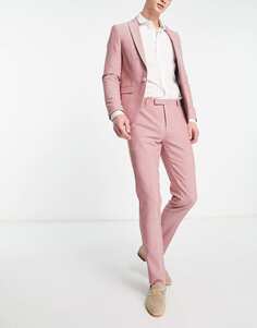Костюмные брюки из хлопка розового цвета Twisted Tailor