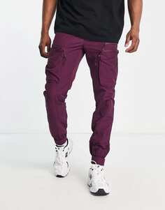 Фиолетовые брюки карго скинни с поясом и поясом Topman