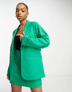 Зеленый комбинированный пиджак оверсайз Monki