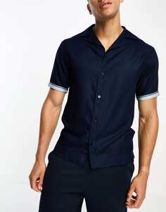 Темно-синяя курортная рубашка с логотипом Calvin Klein