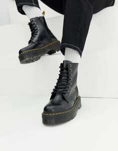 Черные ботинки на платформе с 8 люверсами Dr Martens Jadon
