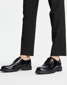 Черные кожаные туфли на массивной шнуровке Original Penguin