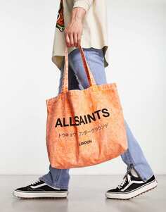 Оранжевая сумка-тоут AllSaints Underground с кислотами
