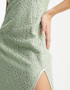 Extro &amp; Vert Bridesmaid асимметричное кружевное платье средней длины с разрезом по ноге