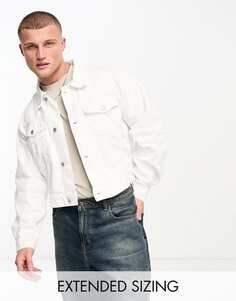 Белая укороченная джинсовая куртка ASOS DESIGN