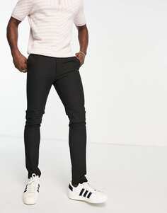 Черные суперузкие брюки Topman Smart