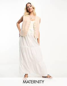 Белая юбка макси с завязкой на талии Vero Moda Maternity