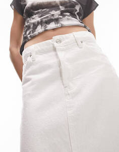Белая джинсовая юбка макси с низкой посадкой Topshop