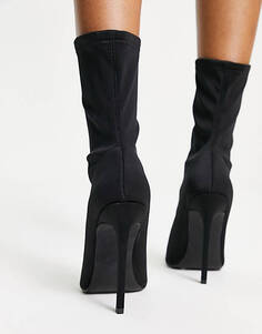 Черные ботинки-носки на высоком каблуке ASOS DESIGN Eleanor