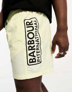 Желтые шорты для плавания с логотипом Barbour International