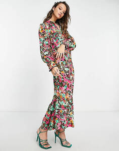 Платье миди с длинными рукавами YAS с цветочным принтом Y.A.S