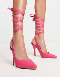 Розовые туфли на каблуке с завязкой на щиколотке RAID Ishana