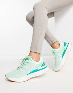 Мятно-зеленые кроссовки Nike Running React Infinity Run 3 Flyknit