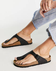 Черные босоножки с носком Birkenstock Gizeh