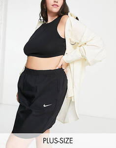 Черная тканая юбка с завышенной талией Nike Plus Essential