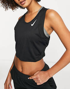 Черный укороченный топ Nike Running Race Day Dri-FIT