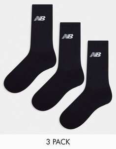 Набор из трех черных носков с логотипом New Balance