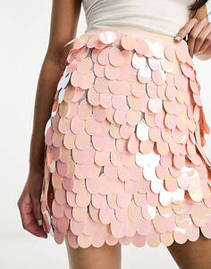 Розовая мини-юбка с пайетками ASOS DESIGN
