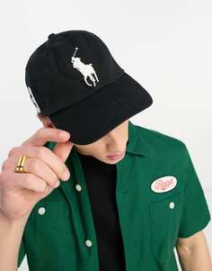 Черная кепка Polo Ralph Lauren с большим логотипом в виде пони