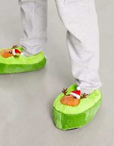 Зеленые рождественские тапочки с авокадо Loungeable
