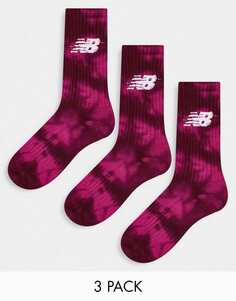 Три пары розовых носков с логотипом New Balance