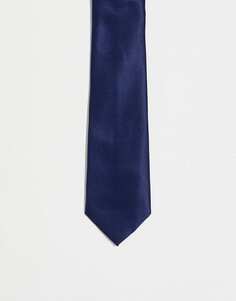 Темно-синий тонкий галстук ASOS DESIGN