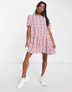 Розовое приталенное мини-платье Glamorous Petite